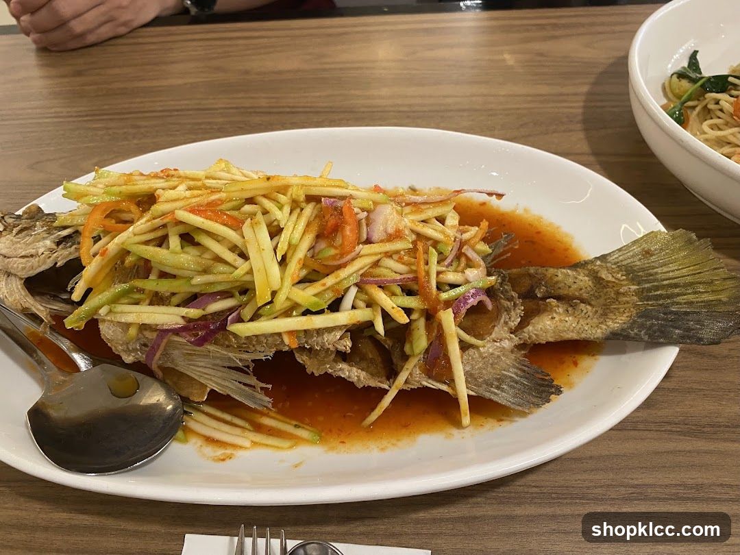 Fried Fish with Mango Salad