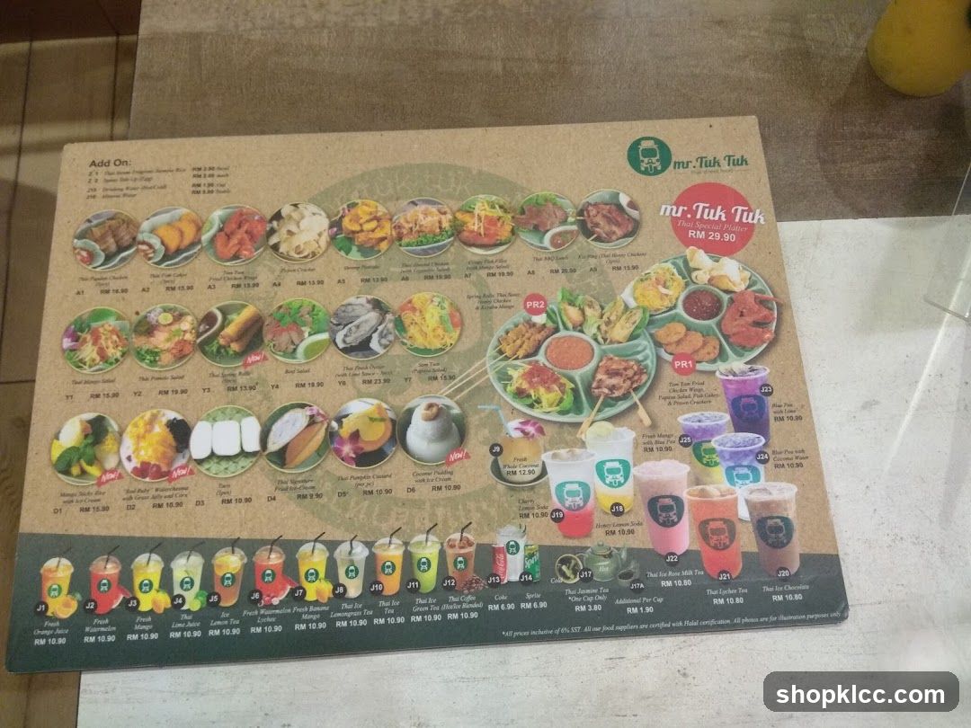 Mr. Tuk Tuk Menu