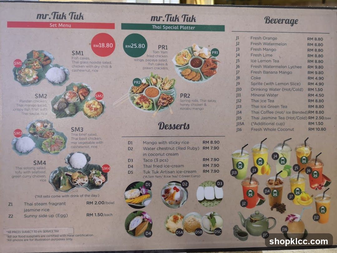 mr. Tuk Tuk Set Menu & Thai Special Platter