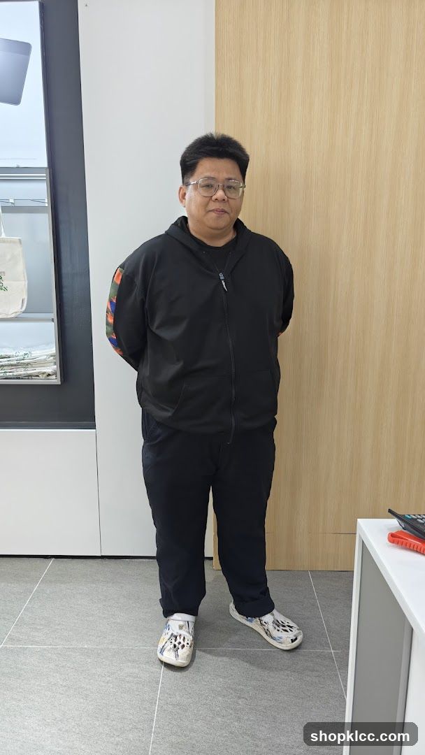 Man in a black hoodie