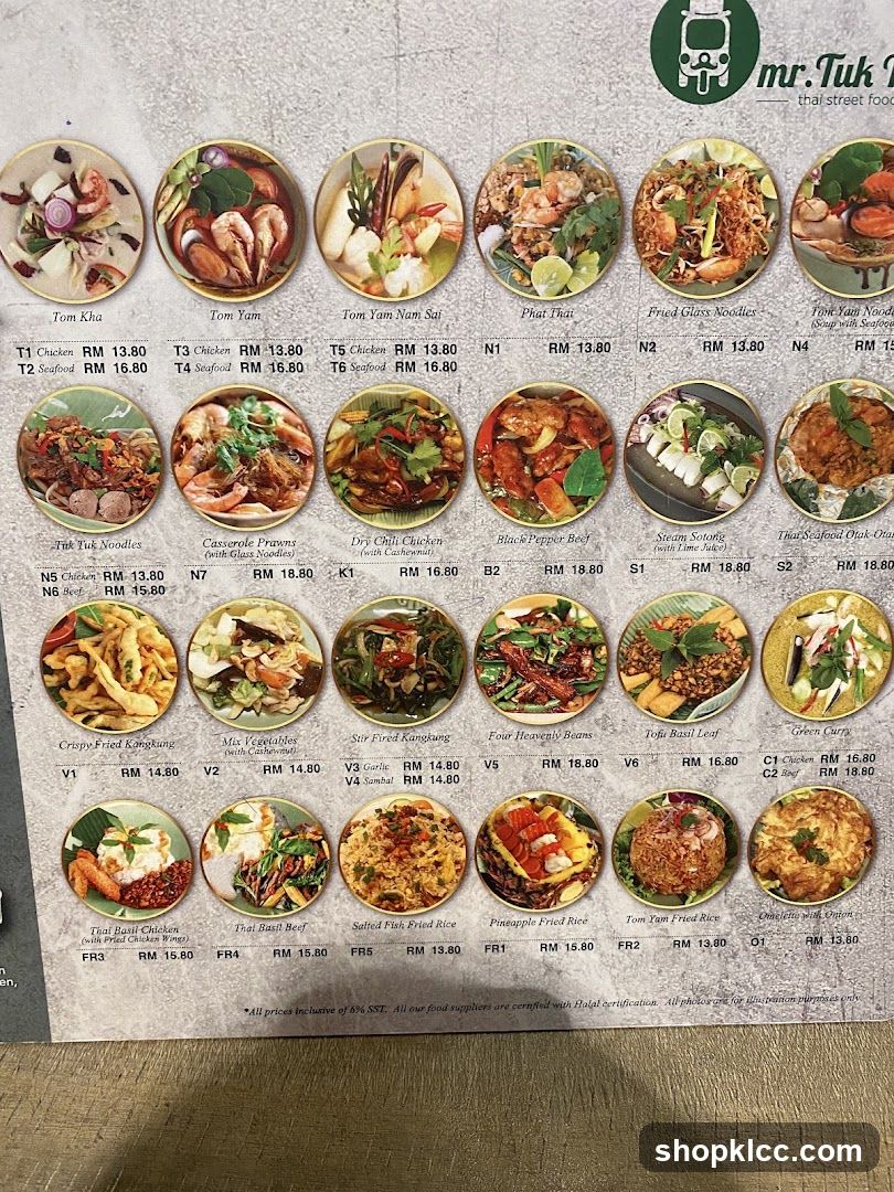 Mr. Tuk Tuk Thai Street Food Menu