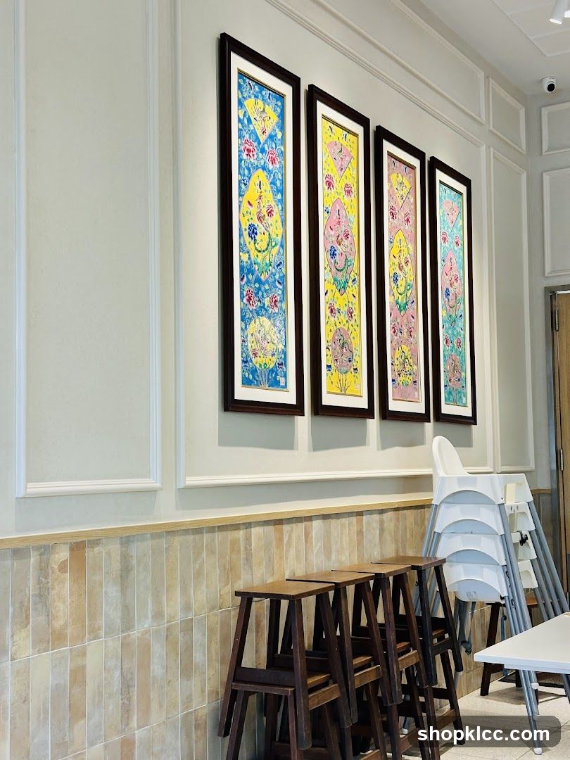 Restaurant Interior with Artwork and Seating
