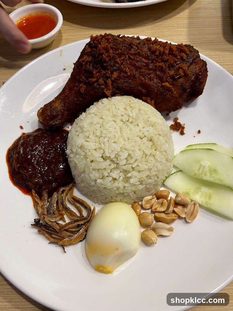 Nasi Lemak with Fried Chicken