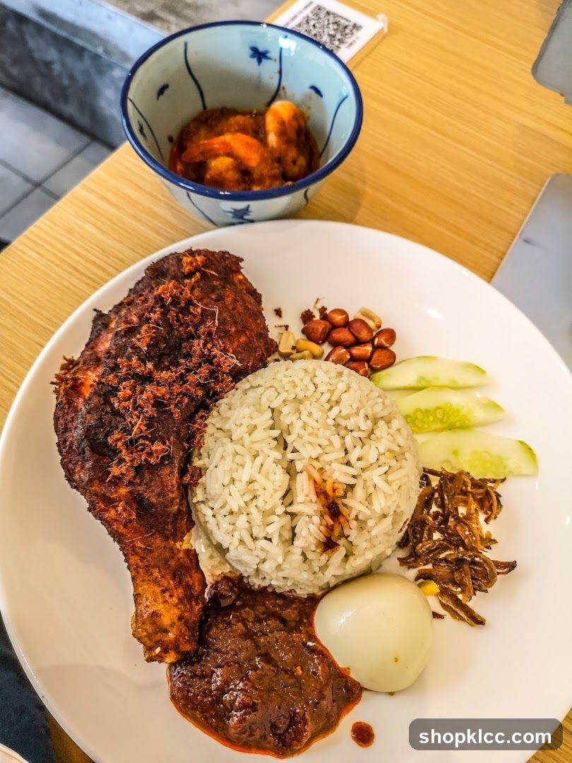 Nasi Lemak with Fried Chicken