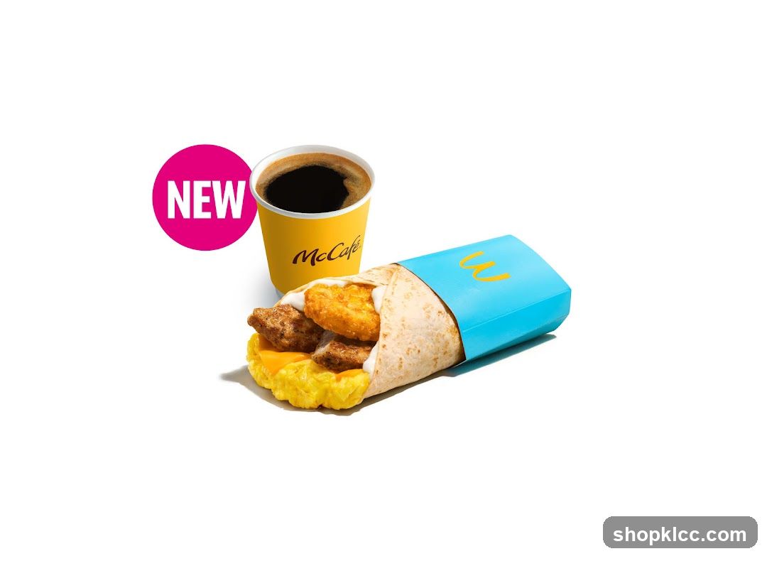 New McCafe Breakfast Burrito and Coffee