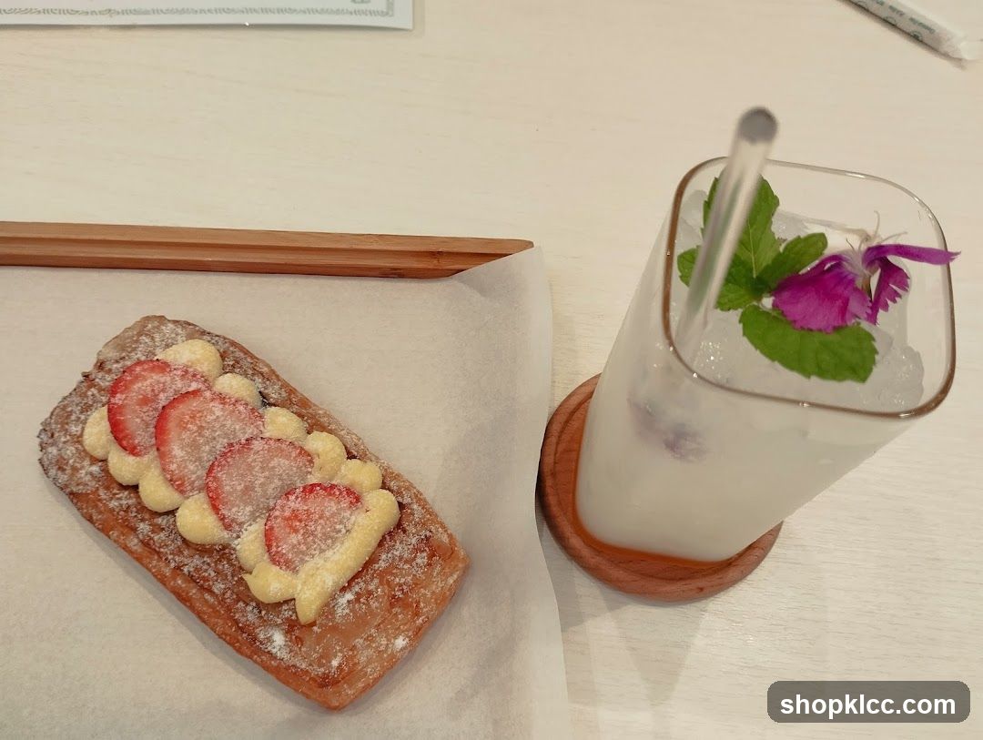 Strawberry Pastry and Drink
