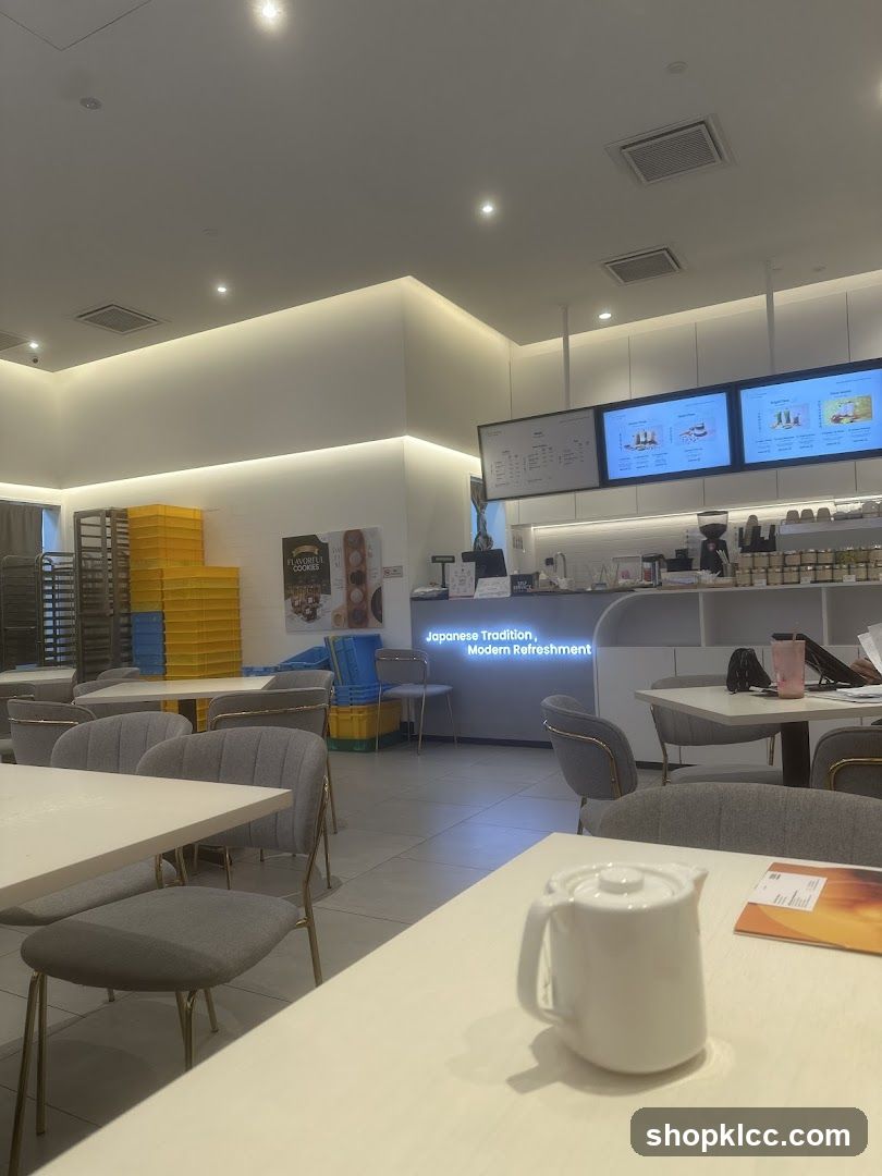 Cafe Interior with Menu Screens