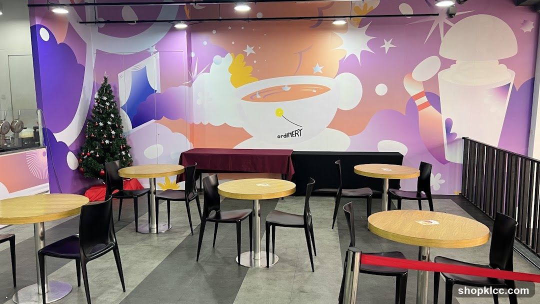 Cafe Interior with Festive Decor