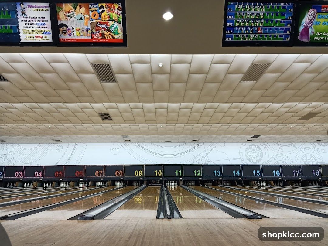 Bowling Alley Scoreboards and Lanes