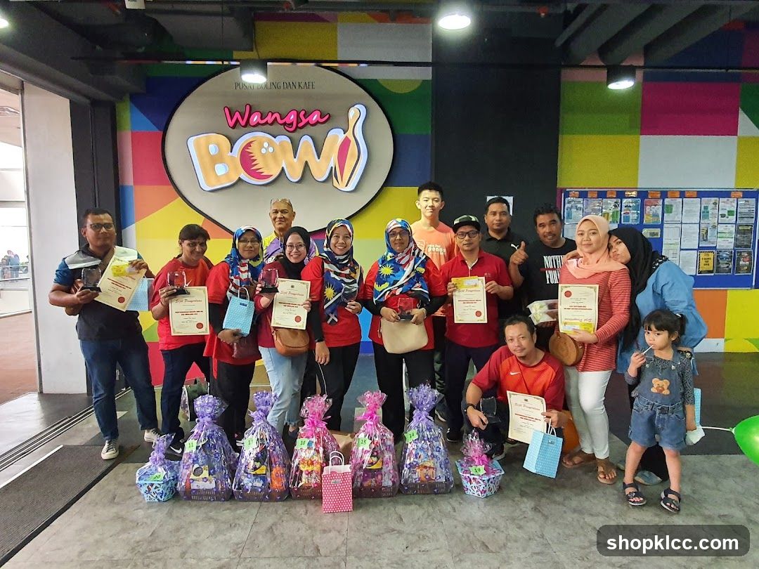 Group Photo with Awards and Gift Baskets