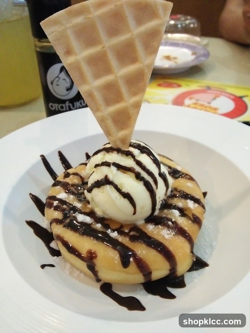 Donut with Ice Cream and Waffle Cone