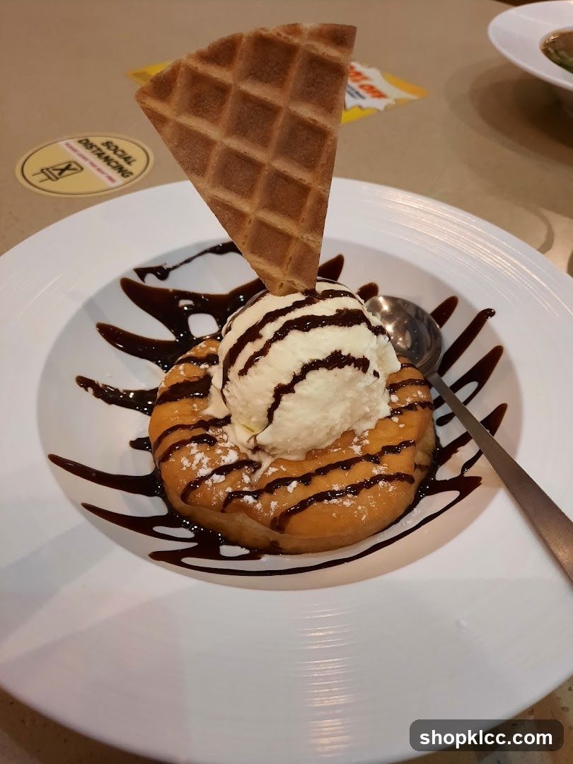 Dessert with Ice Cream and Waffle