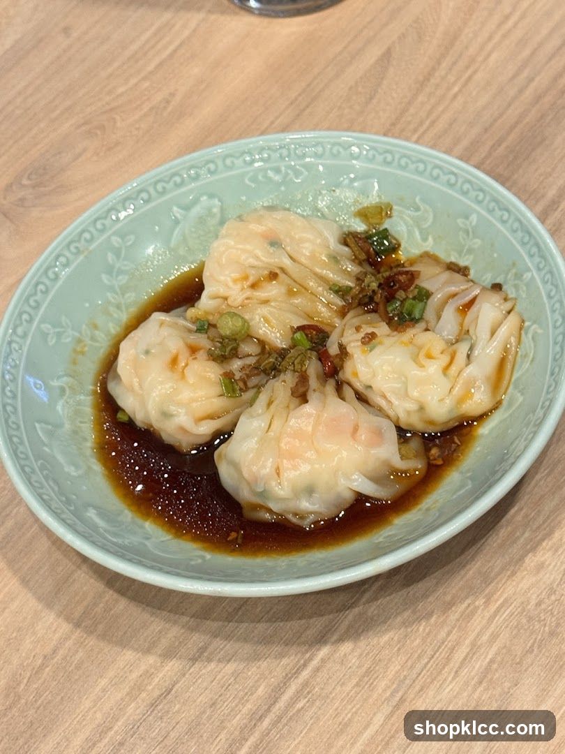 Shrimp Dumplings in Chili Oil