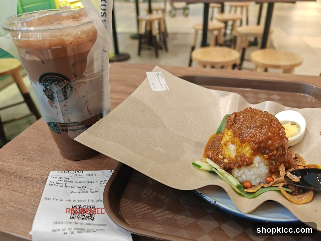 Nasi Lemak and Iced Coffee