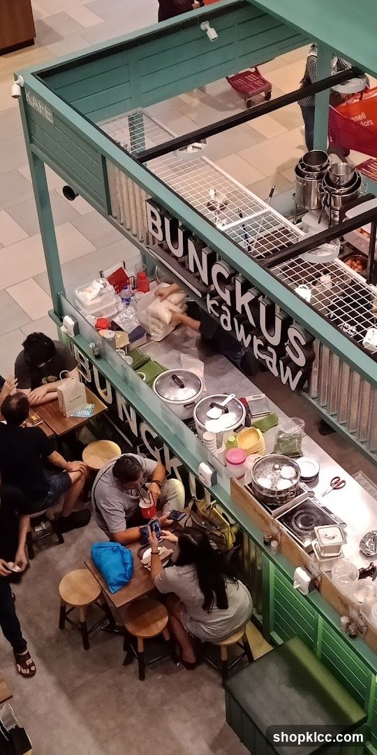 Food stall with customers
