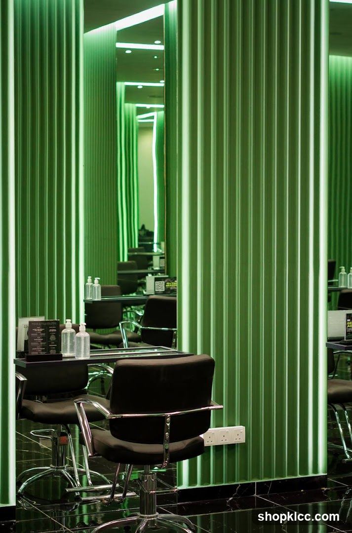 Salon Interior with Green Lighting