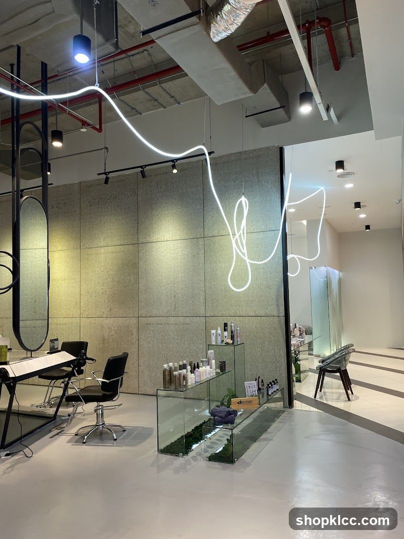 Modern Salon Interior with Product Display