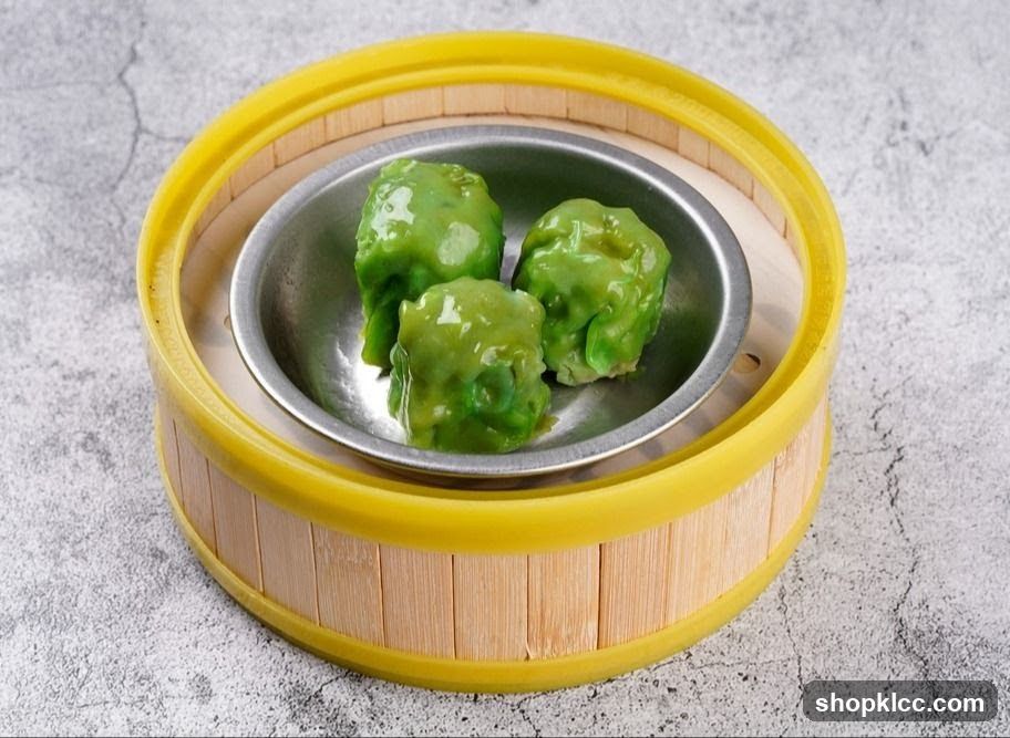 Green Dumplings in Steamer