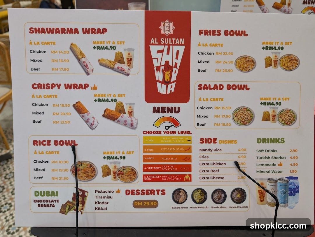 Al Sultan Shawarma Menu