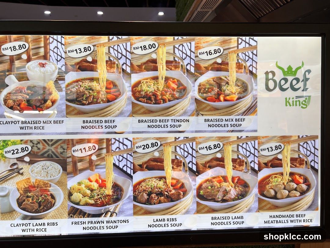 Beef King Menu
