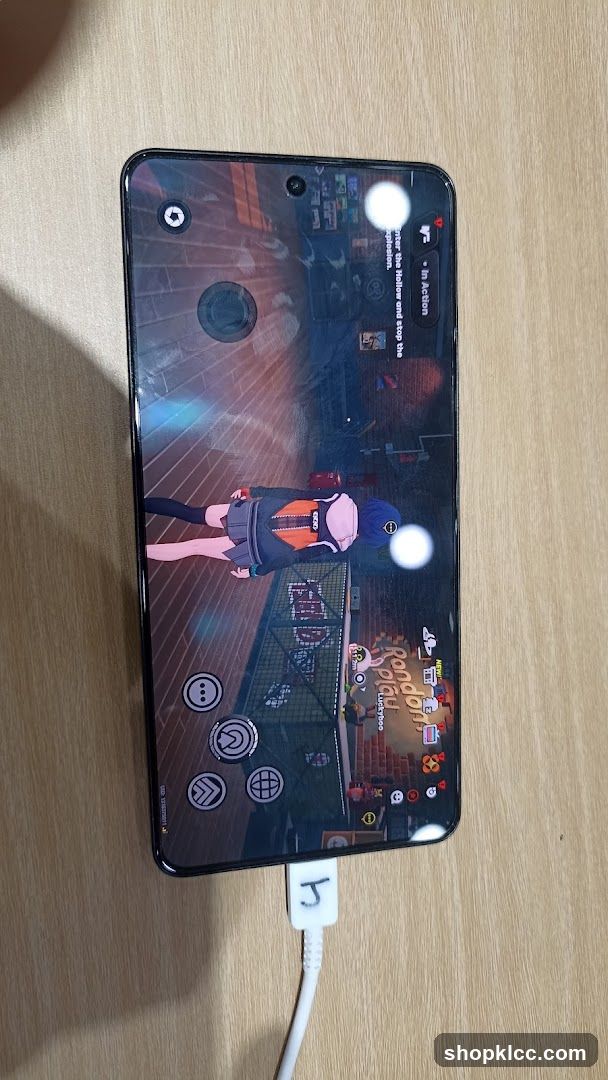 Smartphone displaying a game