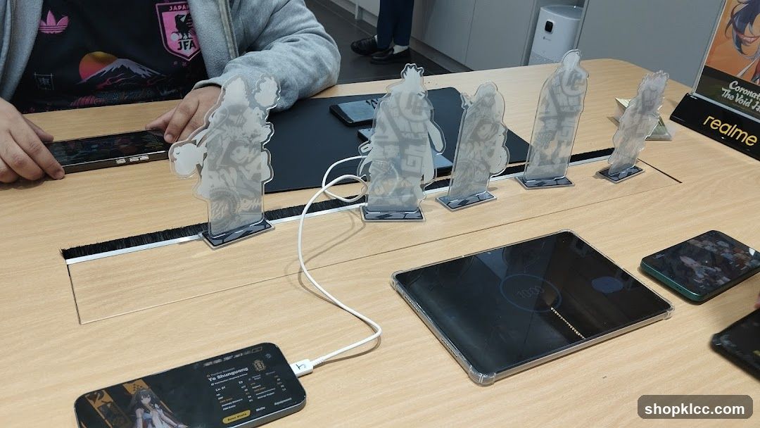 Tabletop Display with Anime Figures and Electronics