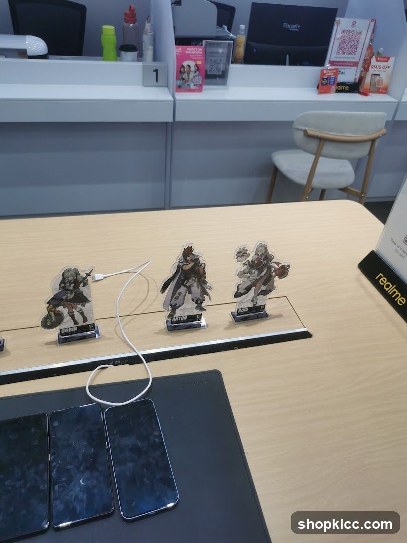 Display of Anime Figurines and Smartphones