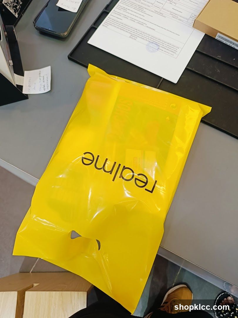Yellow Shopping Bag with Realme Logo