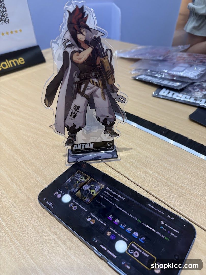 Anime Figure and Mobile Game Interface