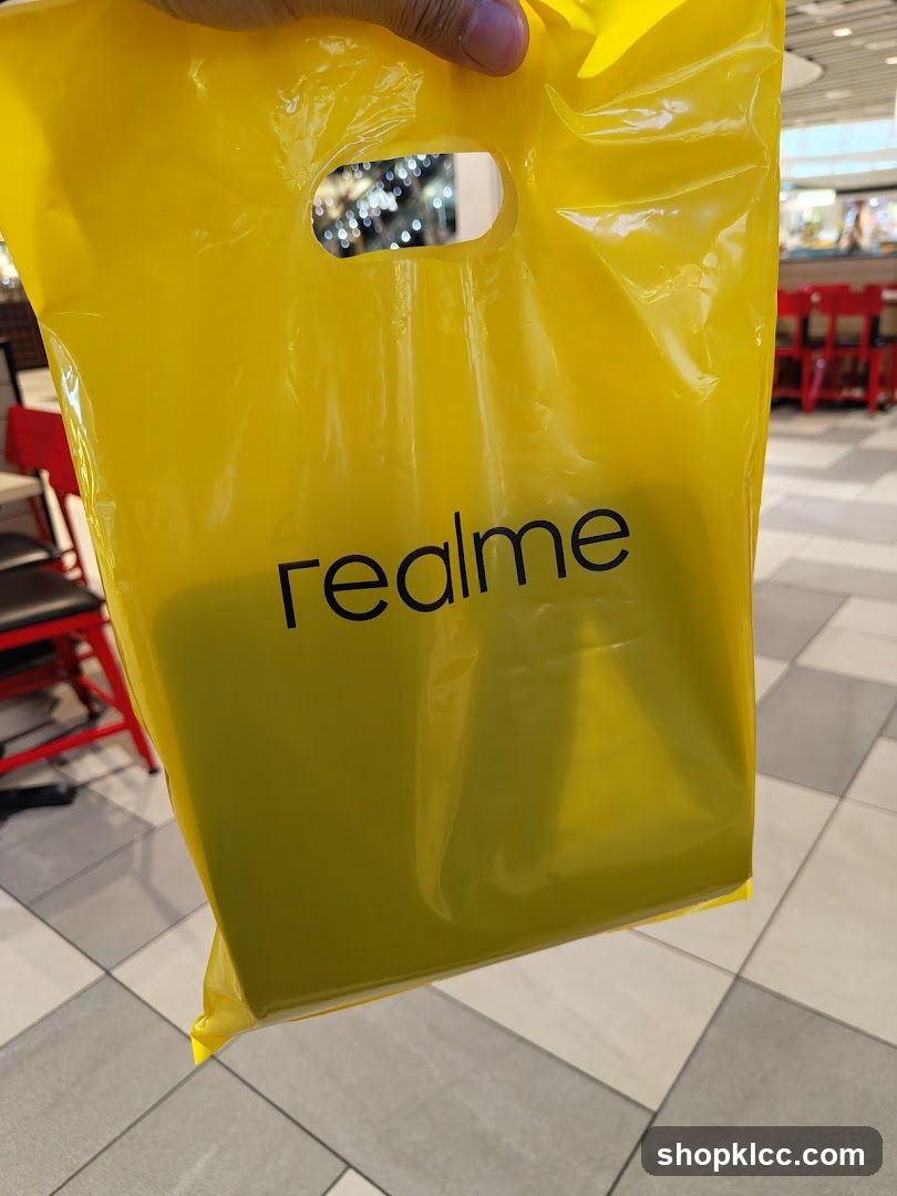 Yellow Shopping Bag with Realme Logo