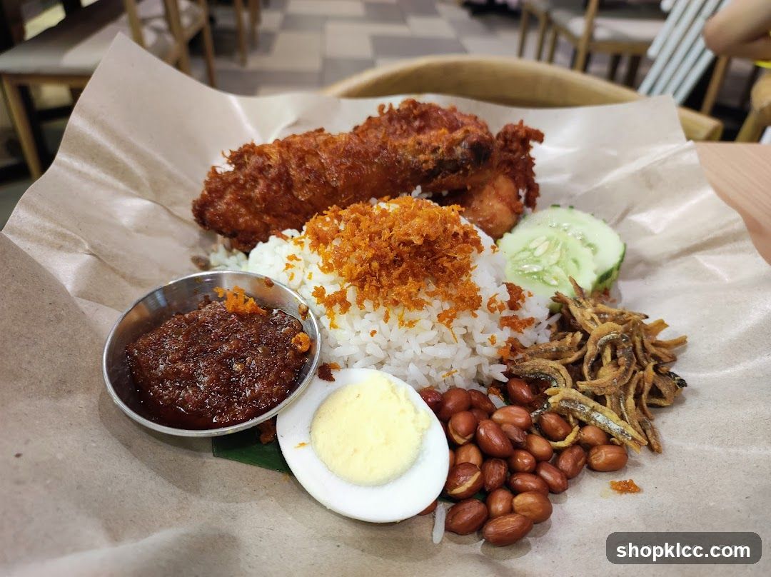 Nasi Lemak with Fried Chicken