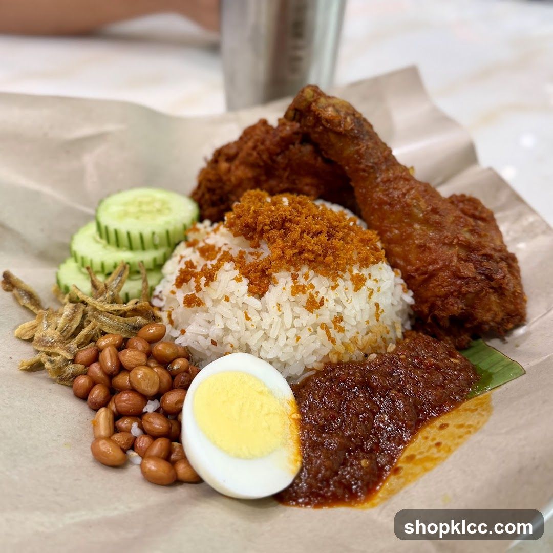 Nasi Lemak with Fried Chicken