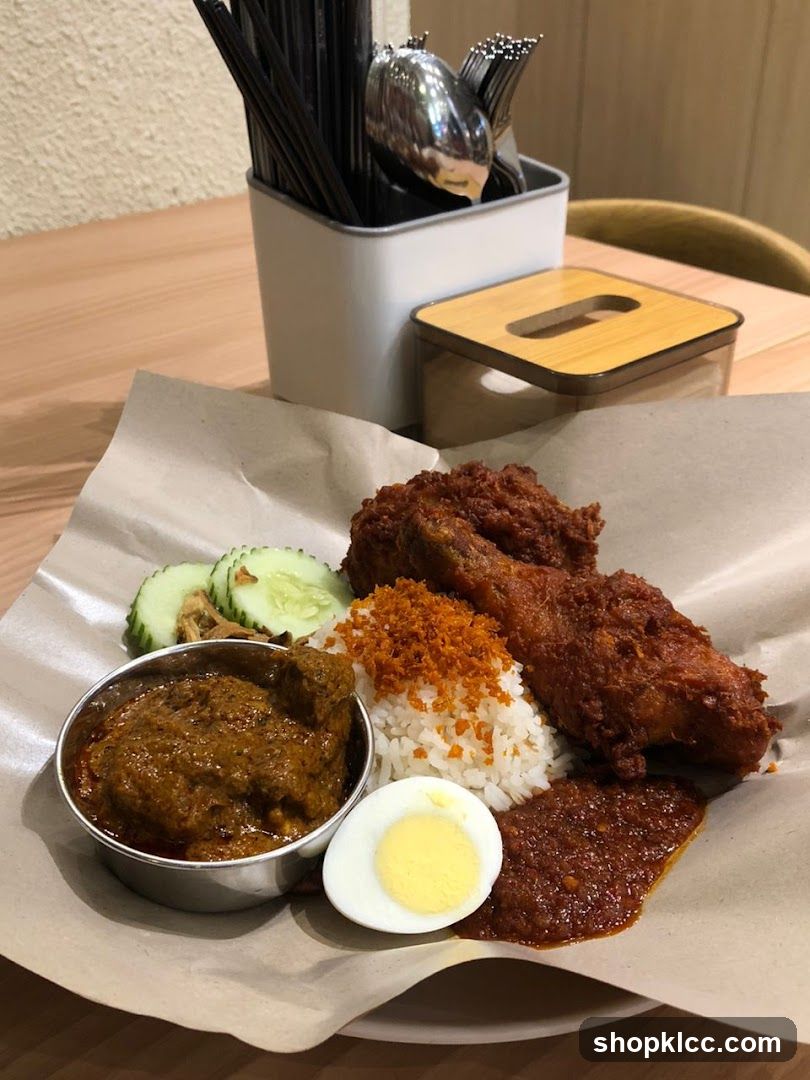 Nasi Lemak with Fried Chicken