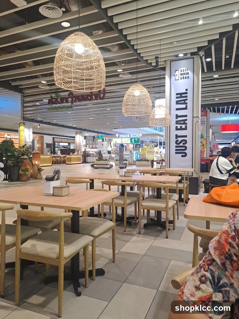 Restaurant Interior with Woven Lamps