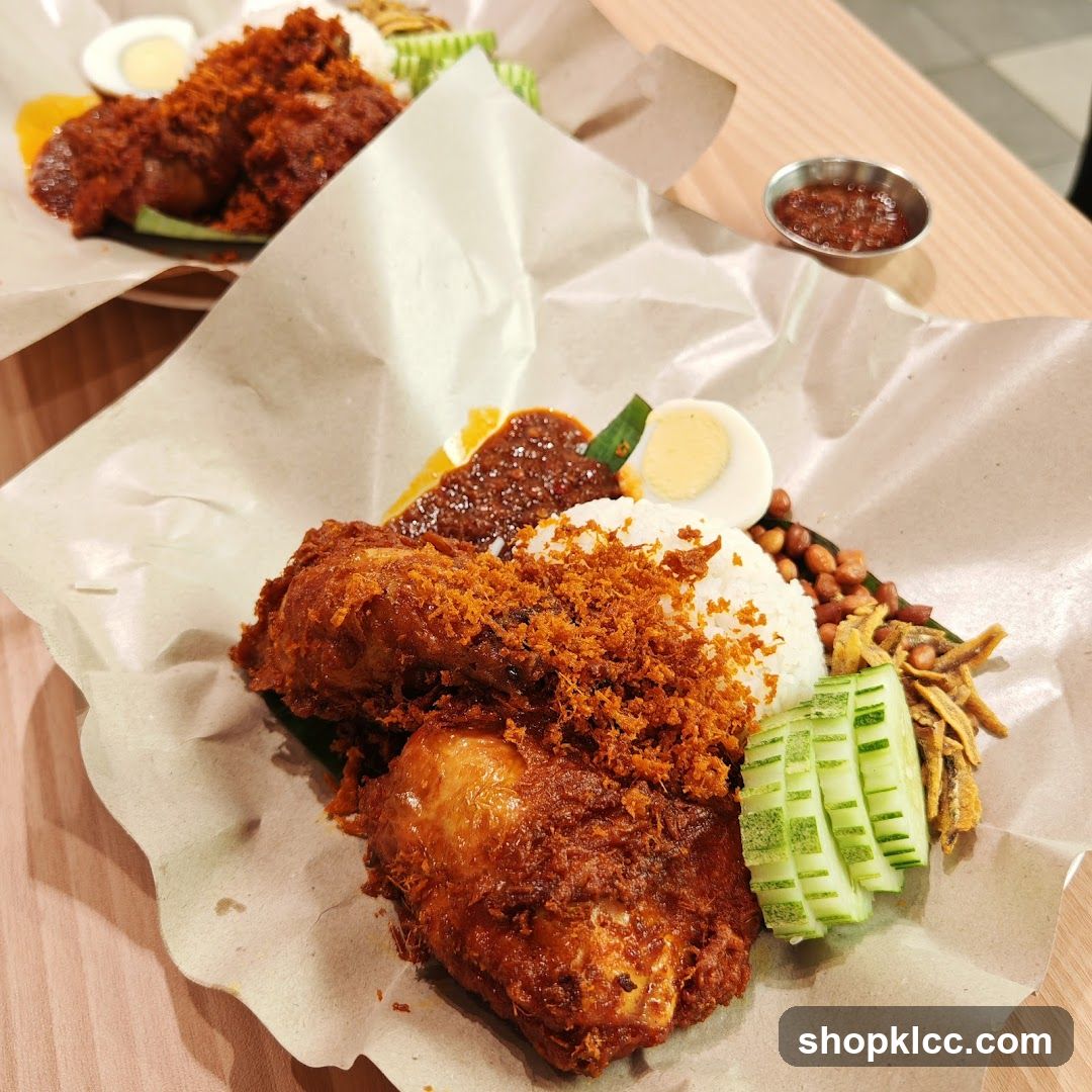 Nasi Lemak with Fried Chicken