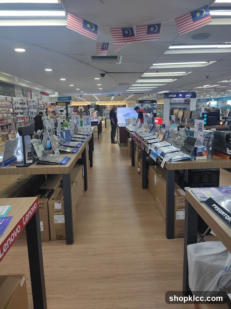 Electronics store interior