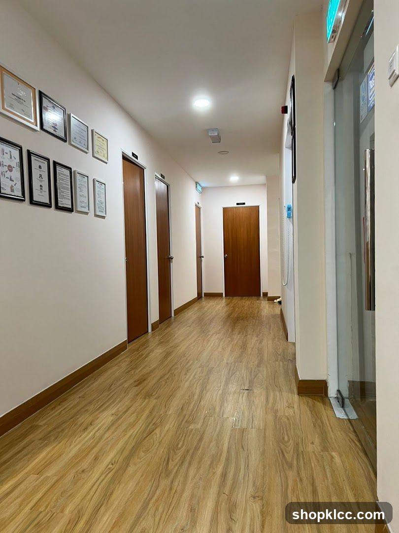 Hallway with Doors and Certificates