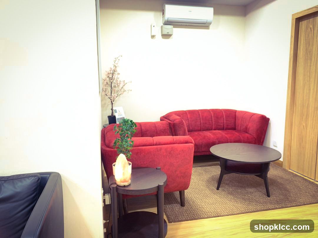 Waiting Area with Red Sofas