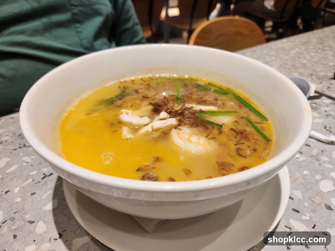 Bowl of Soup with Shrimp and Tofu