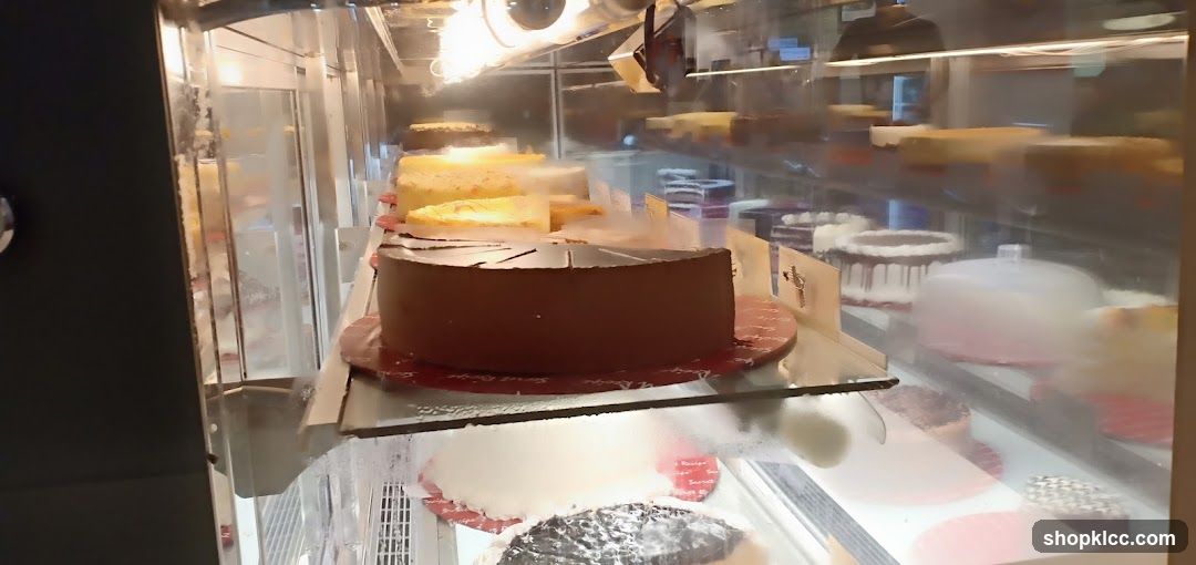 Cakes in a Display Case