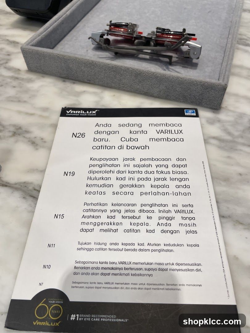Varilux Lens Instructions