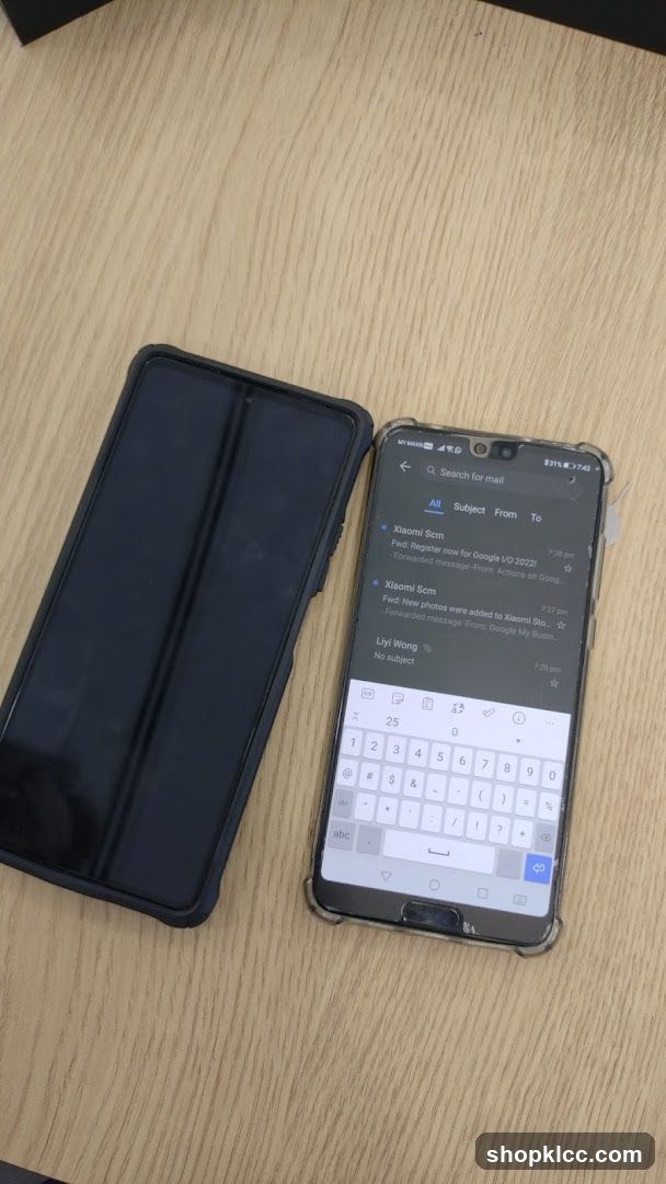 Smartphone with Email App Open