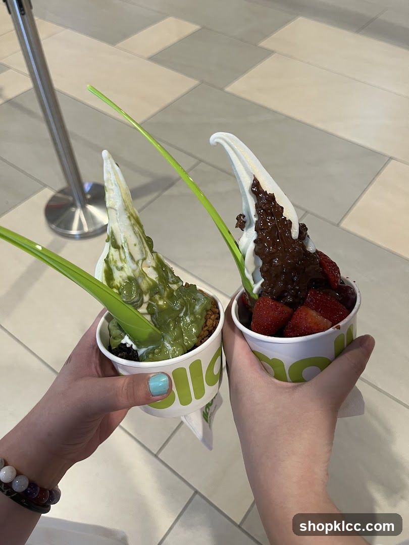 Two cups of frozen yogurt