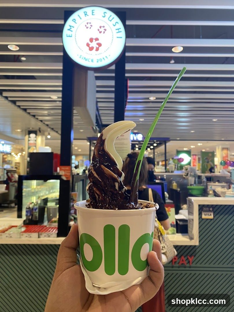 Soft Serve Ice Cream with Chocolate Topping