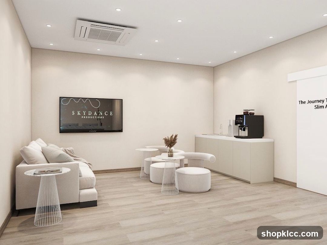 Modern Waiting Area with Coffee Station