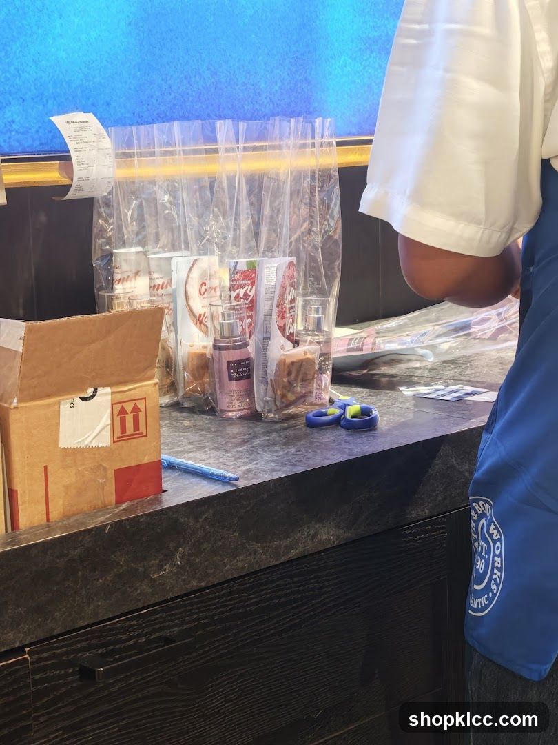 Counter with Products and Receipt