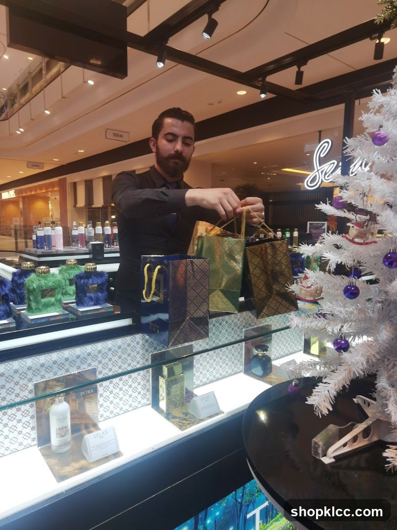 Sales Associate Preparing Gift Bags