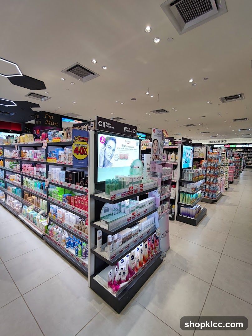 Cosmetics store aisle