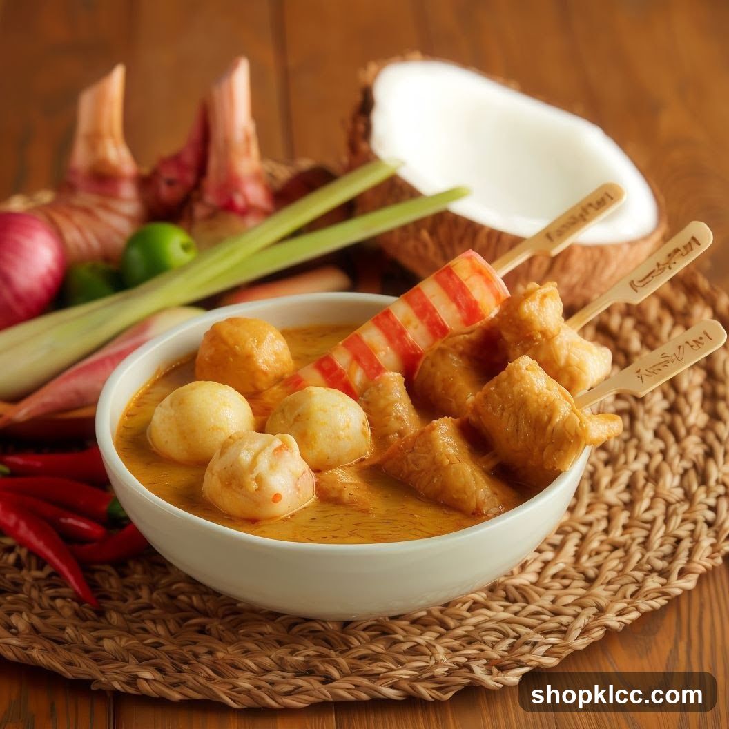 Curry Laksa with Skewered Ingredients