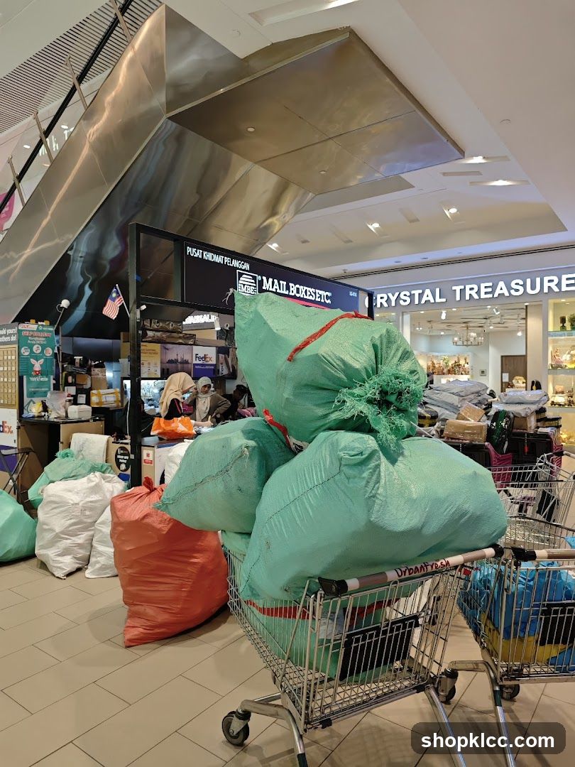 Bags of items in a shopping cart